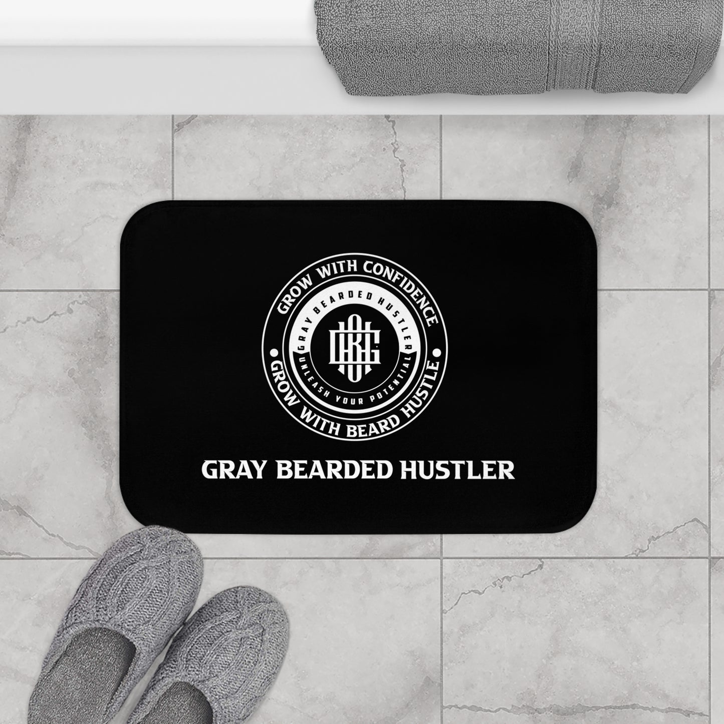 Gray Bearded Hustler Bath Mat
