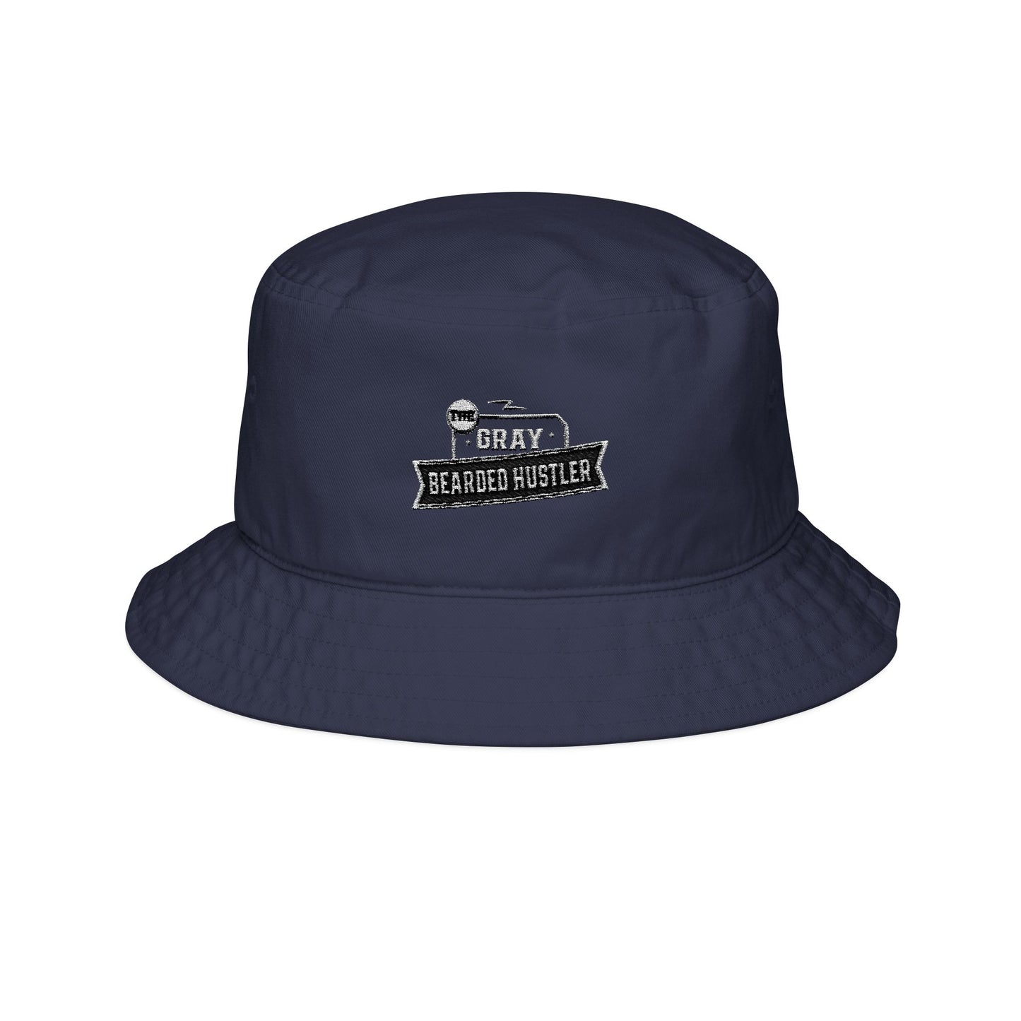 Gray Bearded Hustler Embroidered Bucket Hat - Trendy Hat for Stylish Dads & Entrepreneurs