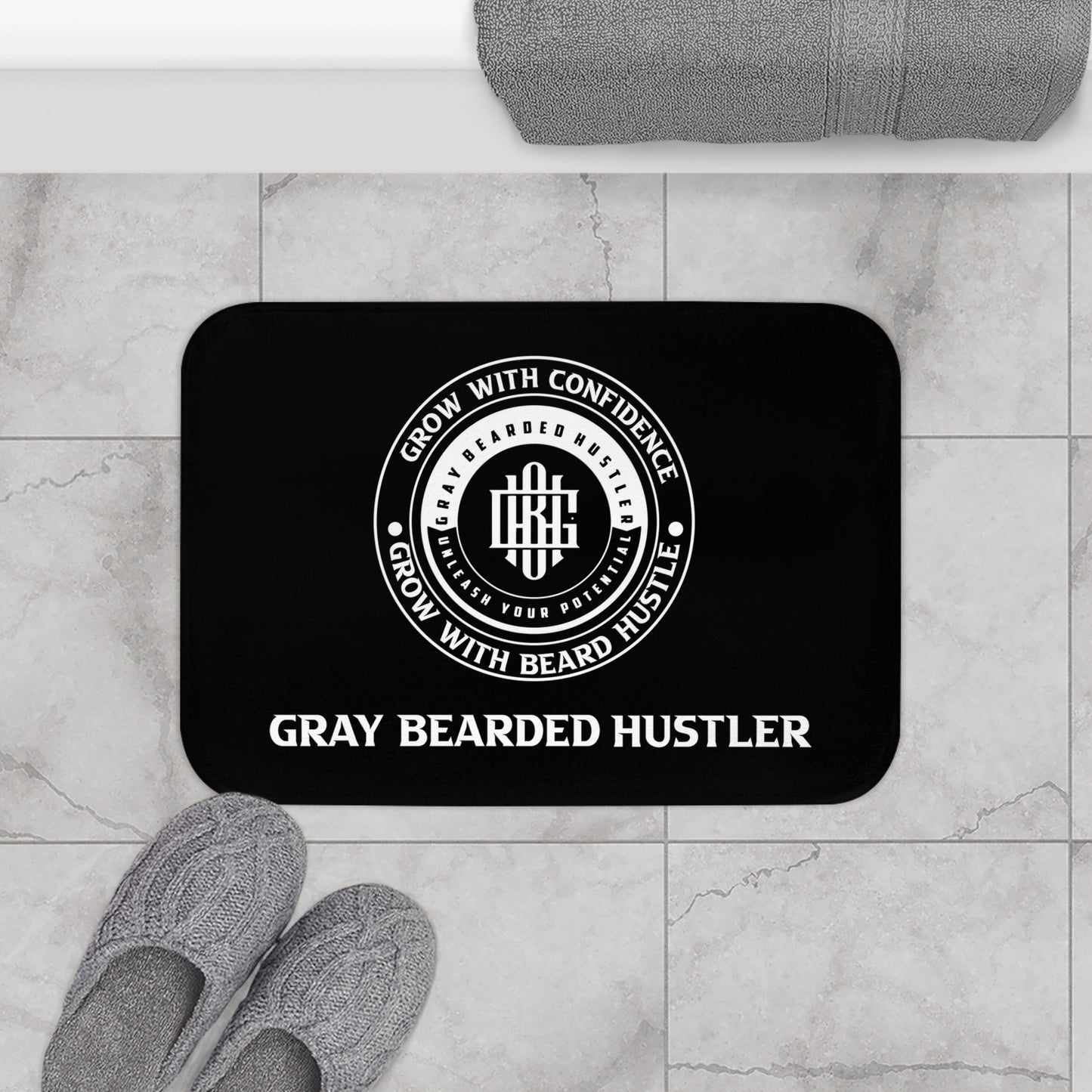 Gray Bearded Hustler Bath Mat