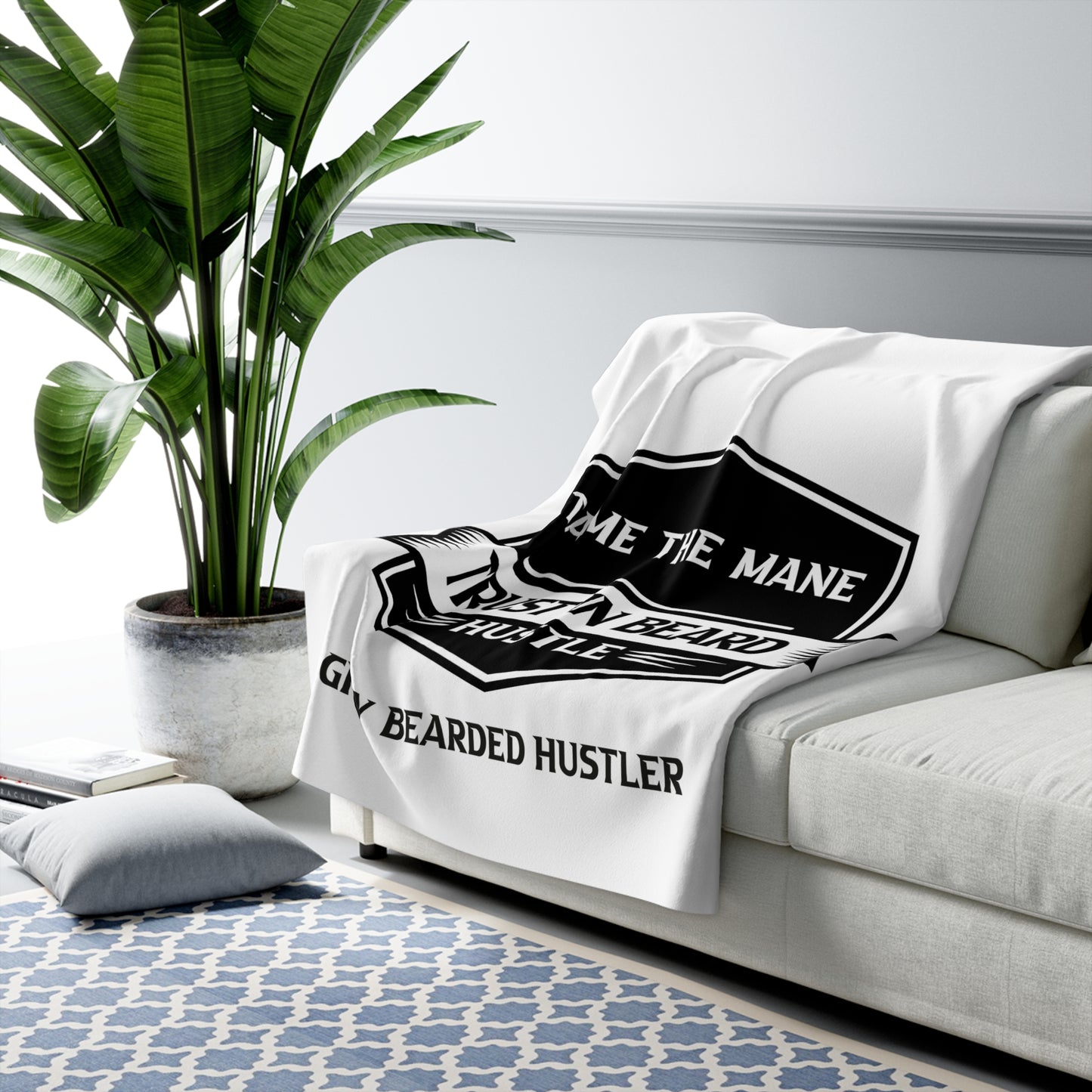 Gray Bearded Hustler  Sherpa Fleece Blanket