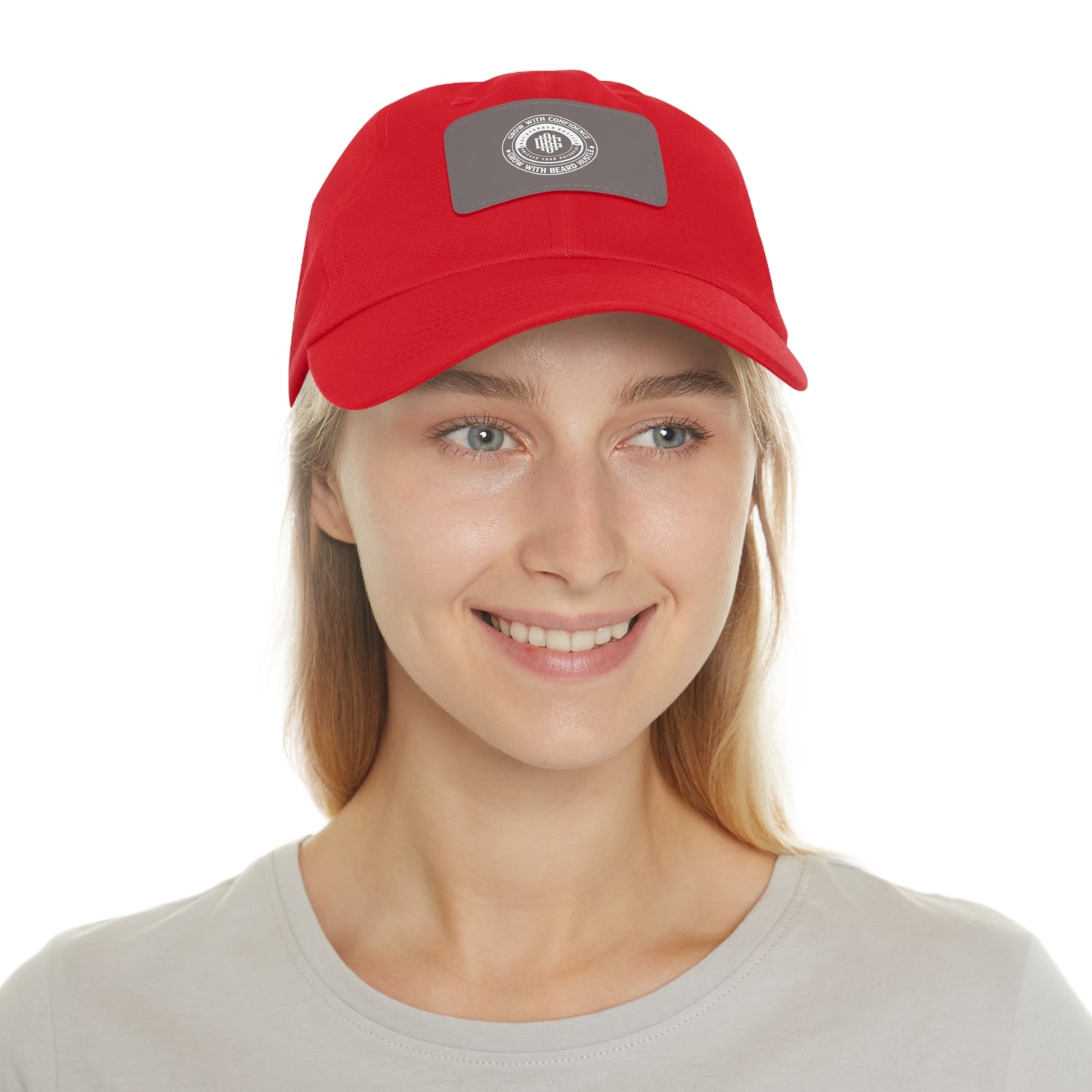 Gray Bearded Hustler Stylish Dad Hat with Leather Patch - Perfect Gift for Dads & Casual Outings