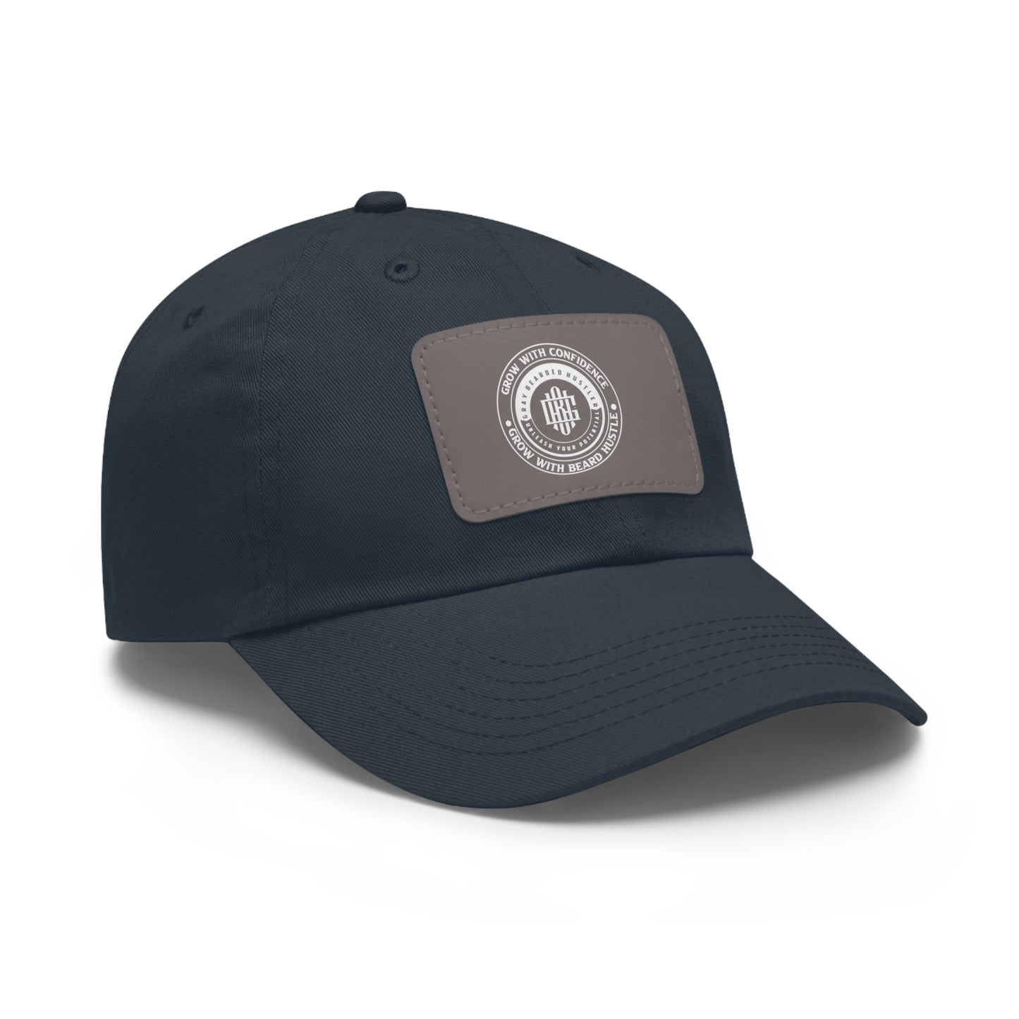 Gray Bearded Hustler Stylish Dad Hat with Leather Patch - Perfect Gift for Dads & Casual Outings