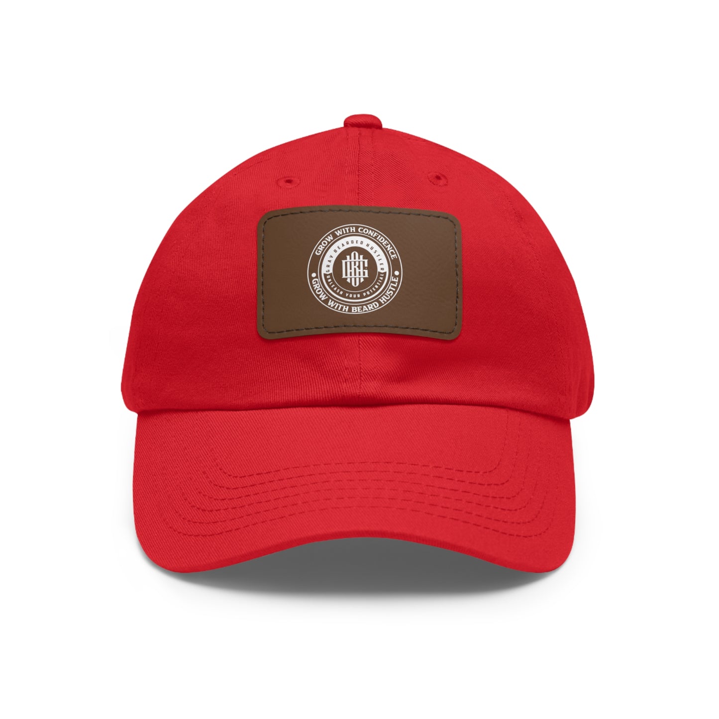 Gray Bearded Hustler Stylish Dad Hat with Leather Patch - Perfect Gift for Dads & Casual Outings