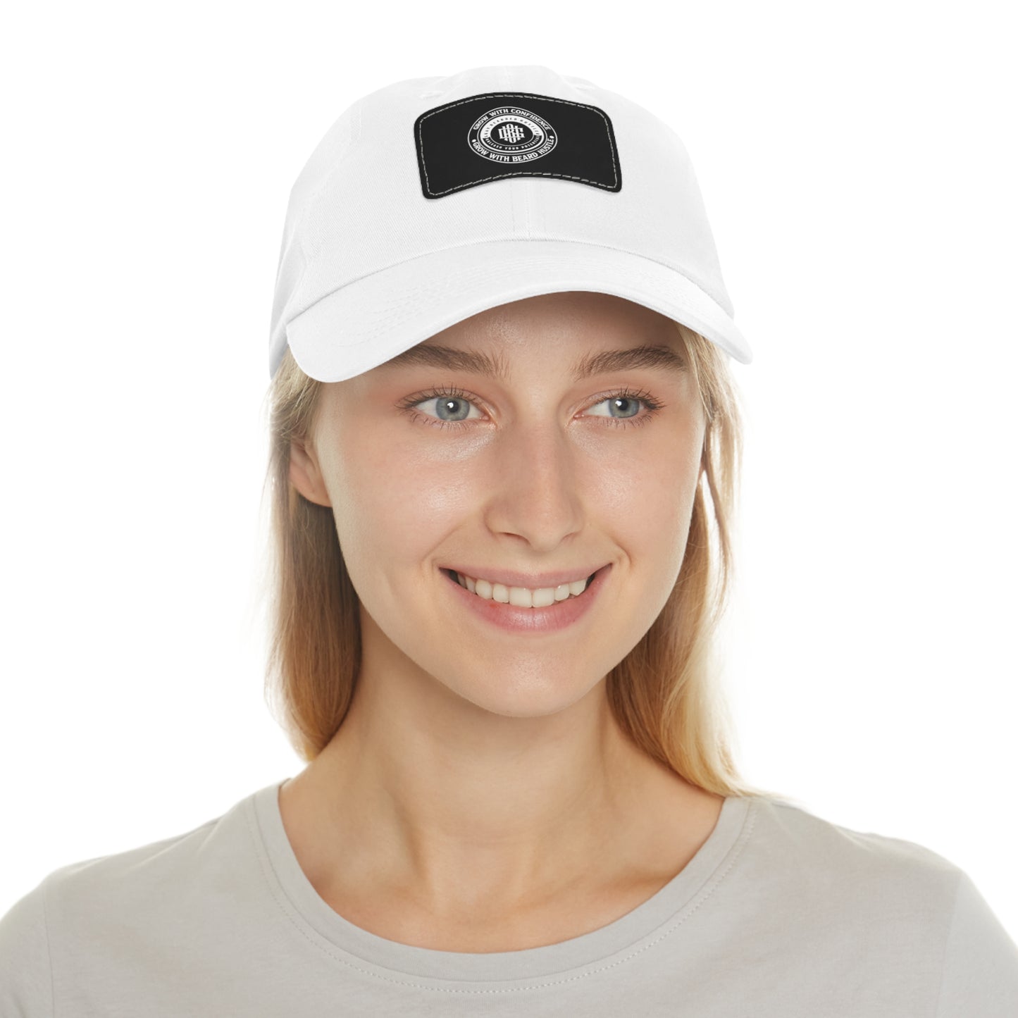 Gray Bearded Hustler Stylish Dad Hat with Leather Patch - Perfect Gift for Dads & Casual Outings