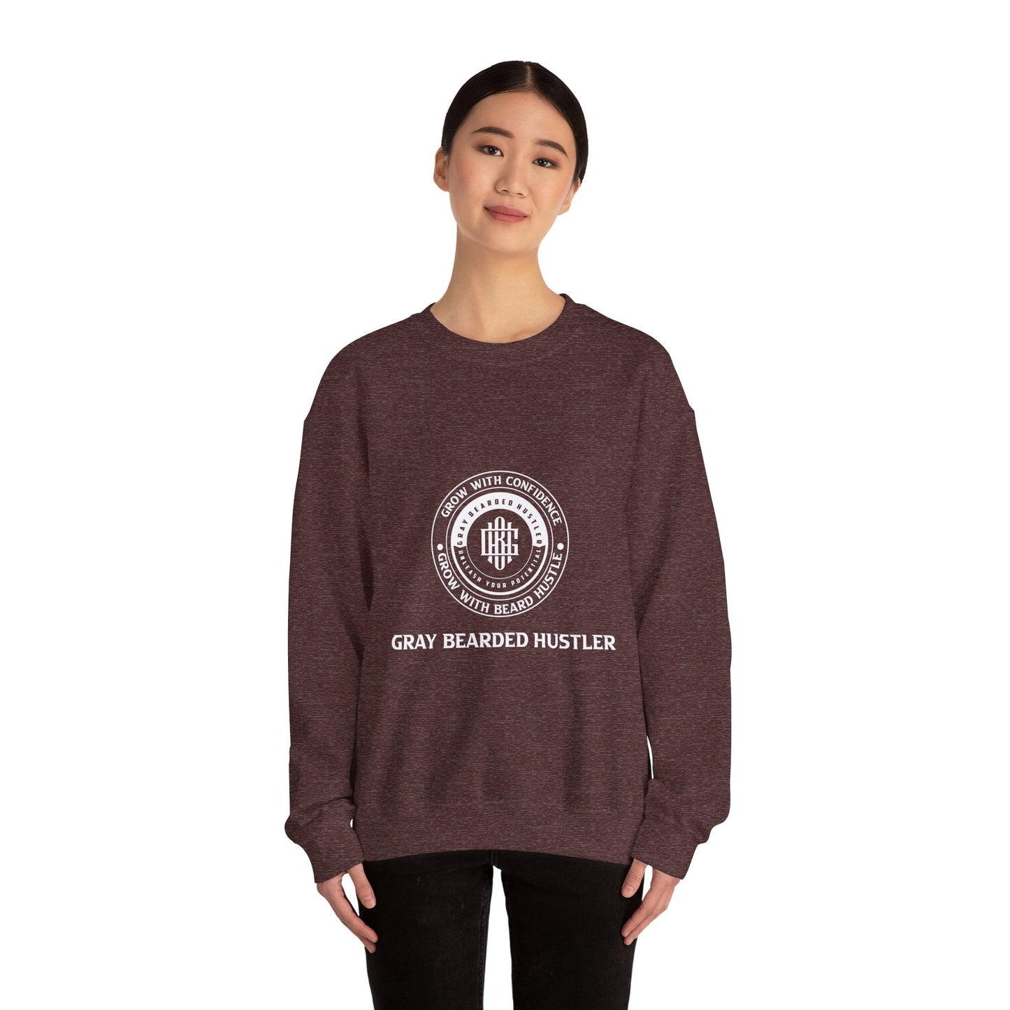 Gray Bearded Hustler Heavy Crewneck Sweatshirt