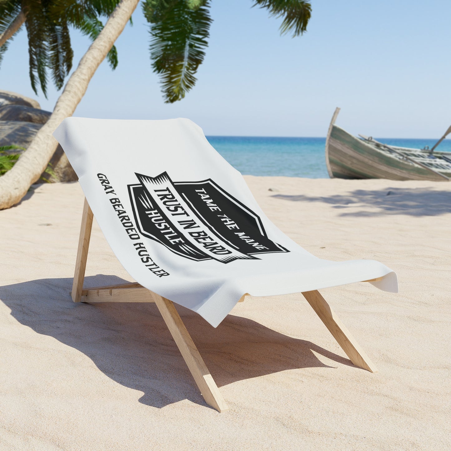 Gray Bearded Hustler Beach Towel