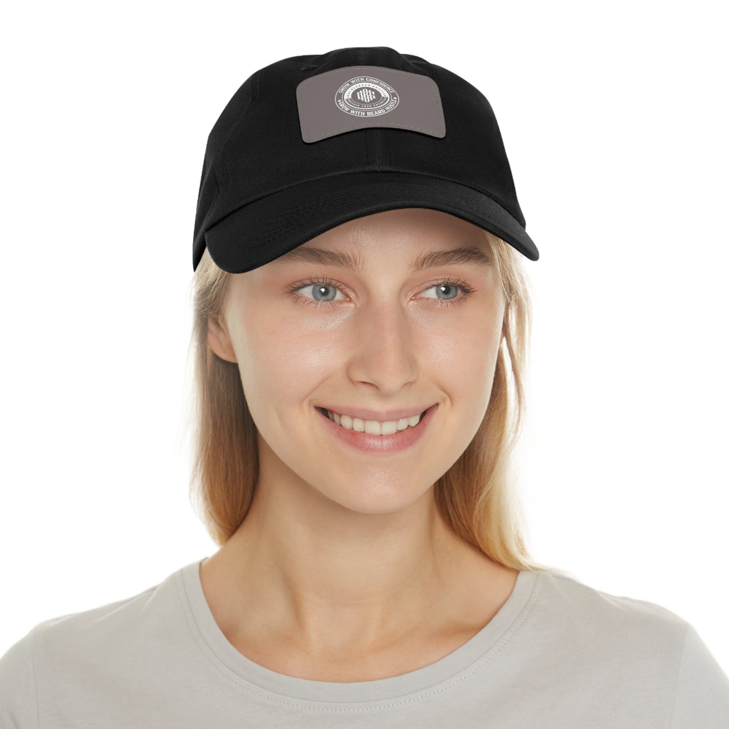 Gray Bearded Hustler Stylish Dad Hat with Leather Patch - Perfect Gift for Dads & Casual Outings