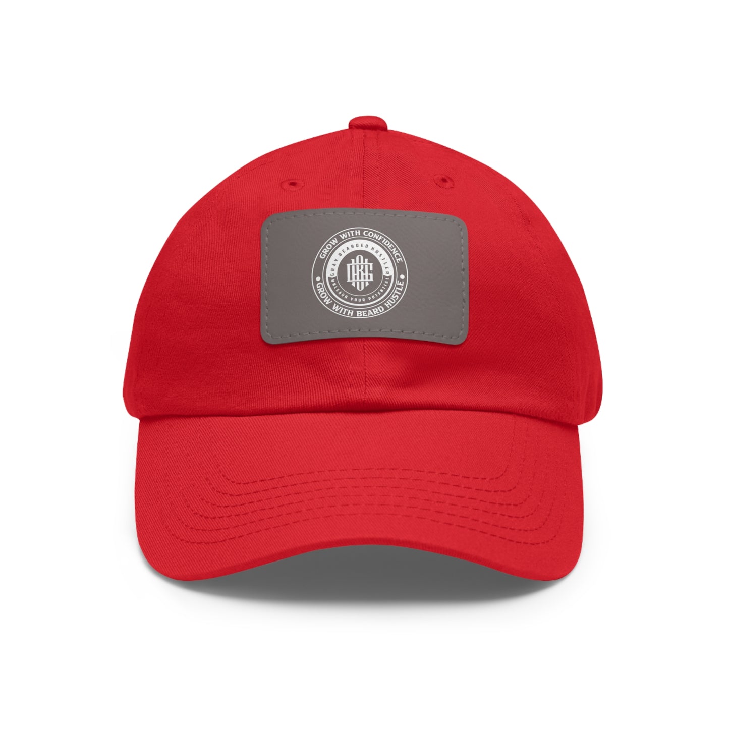 Gray Bearded Hustler Stylish Dad Hat with Leather Patch - Perfect Gift for Dads & Casual Outings