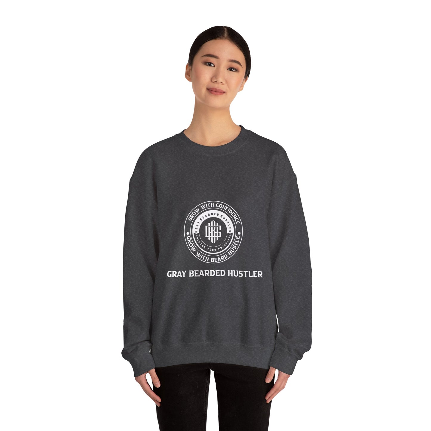 Gray Bearded Hustler Heavy Crewneck Sweatshirt