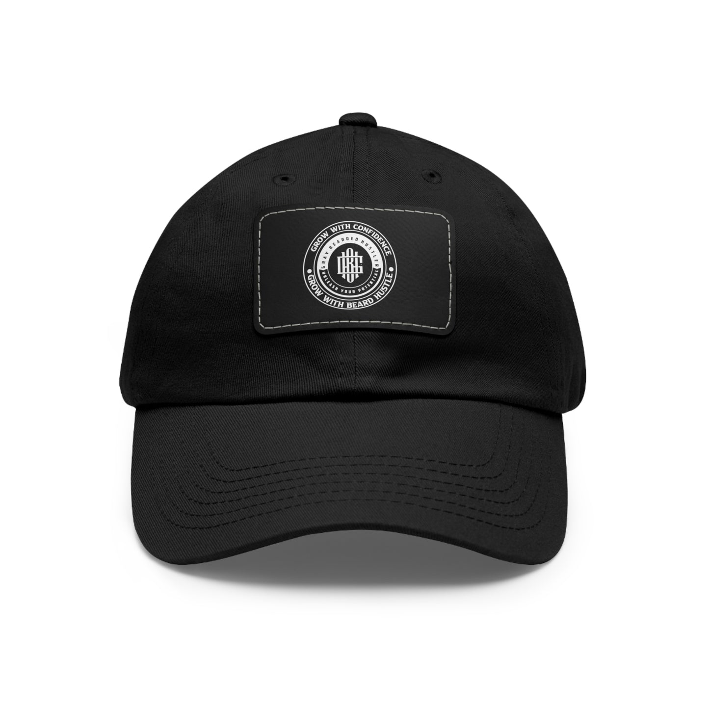 Gray Bearded Hustler Stylish Dad Hat with Leather Patch - Perfect Gift for Dads & Casual Outings