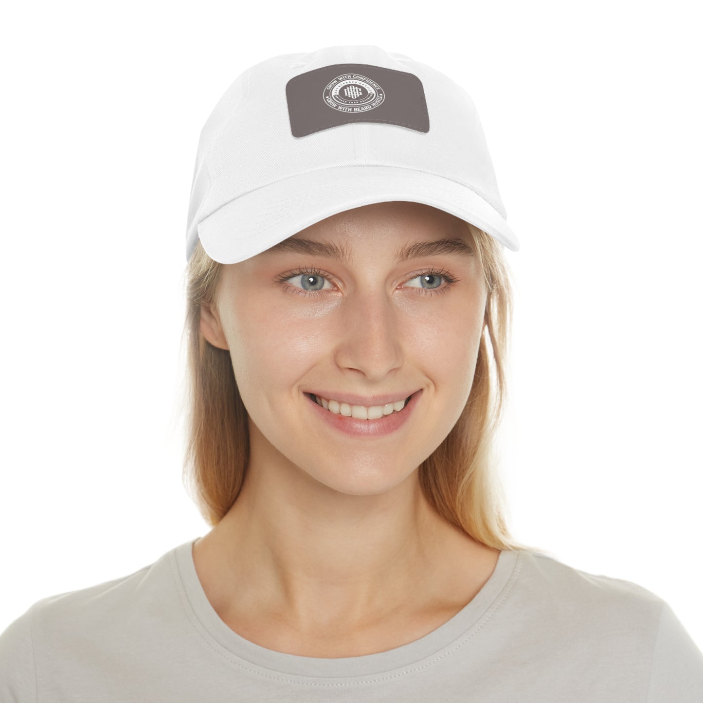 Gray Bearded Hustler Stylish Dad Hat with Leather Patch - Perfect Gift for Dads & Casual Outings