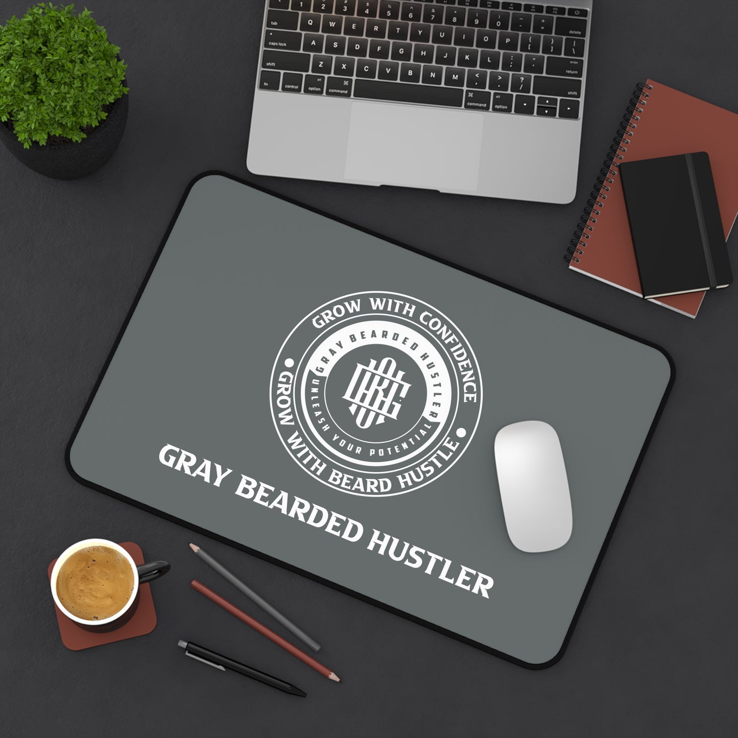 Gray Bearded Hustler  Desk Mat