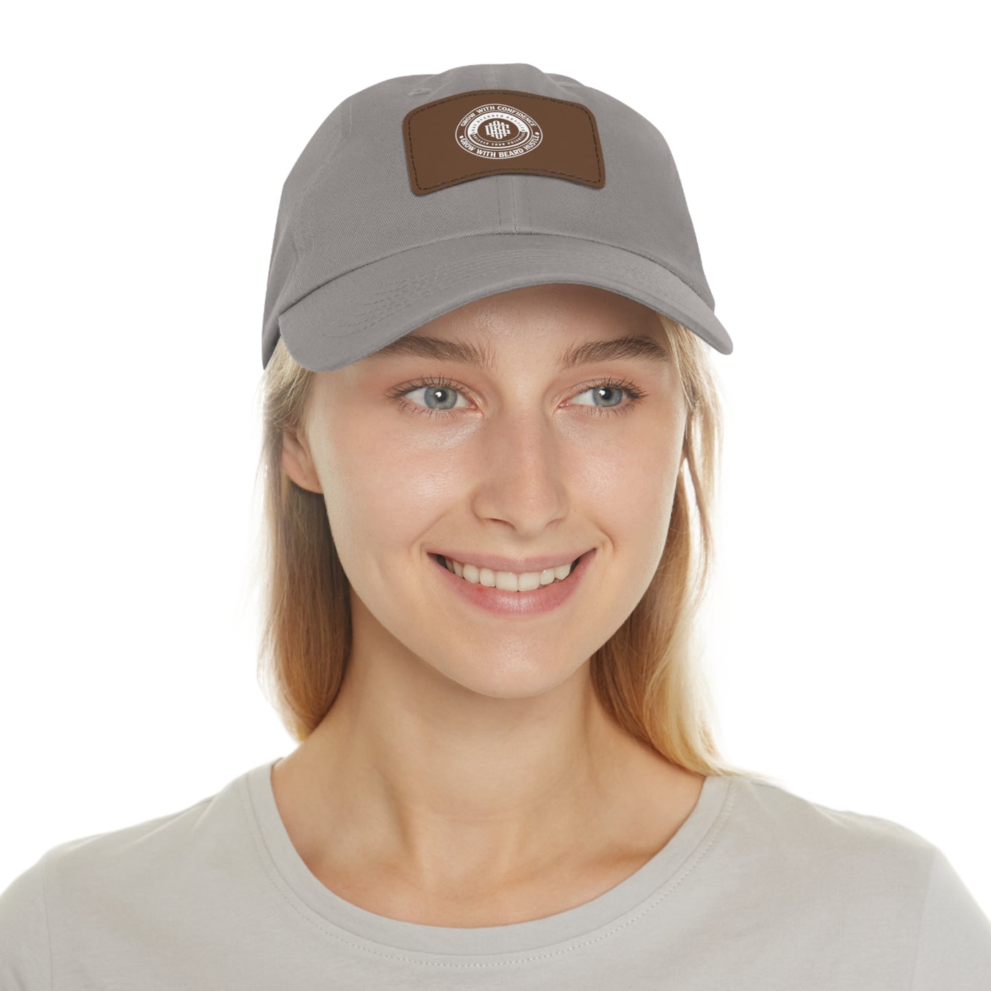 Gray Bearded Hustler Stylish Dad Hat with Leather Patch - Perfect Gift for Dads & Casual Outings