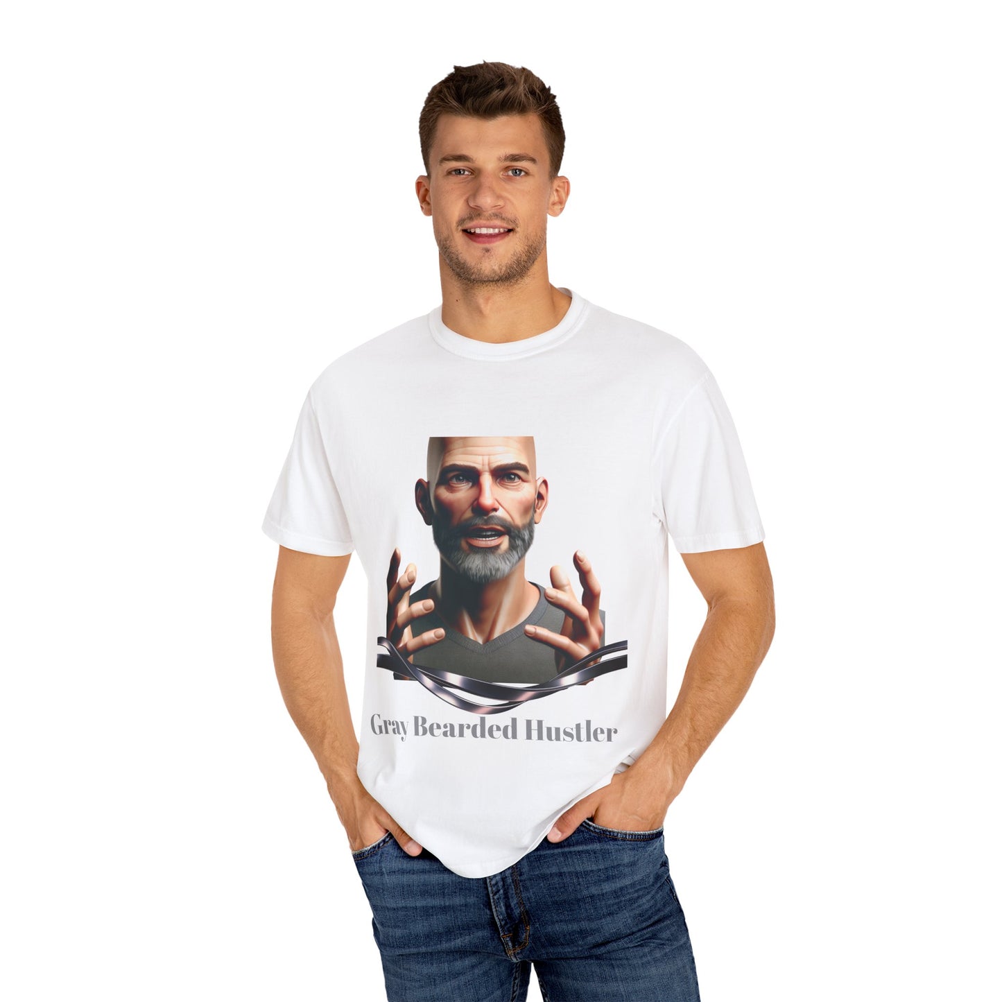 Gray Bearded Hustler Movement  Garment-Dyed T-shirt