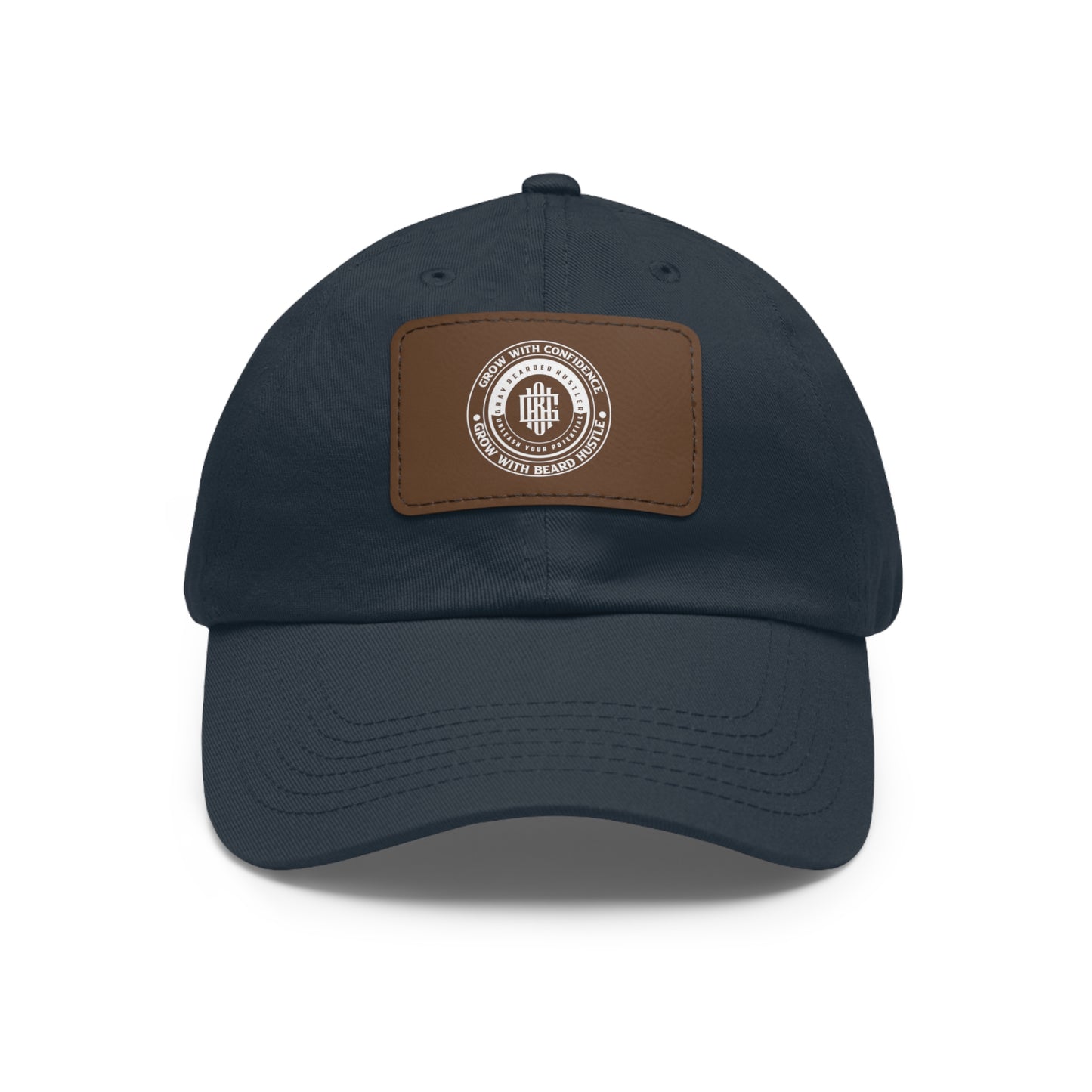 Gray Bearded Hustler Stylish Dad Hat with Leather Patch - Perfect Gift for Dads & Casual Outings