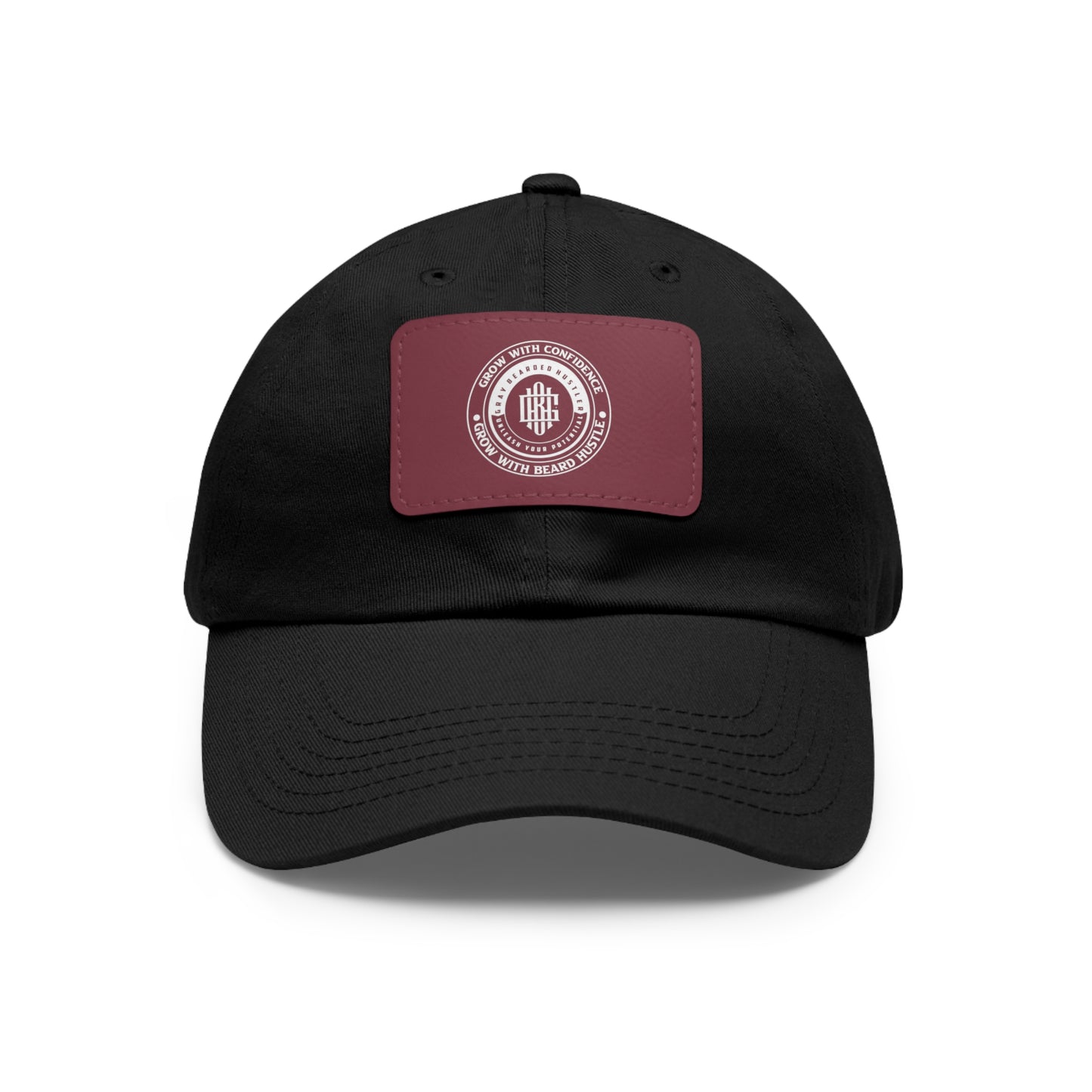 Gray Bearded Hustler Stylish Dad Hat with Leather Patch - Perfect Gift for Dads & Casual Outings