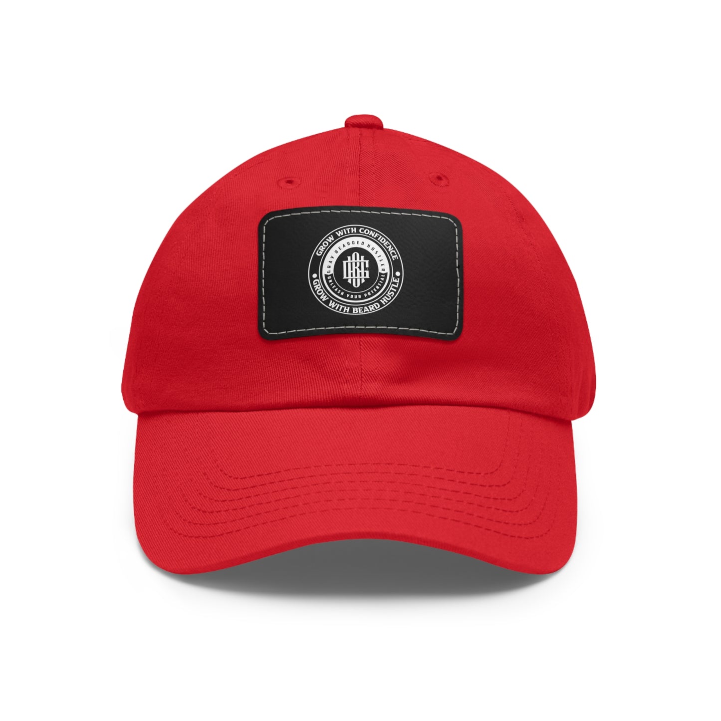 Gray Bearded Hustler Stylish Dad Hat with Leather Patch - Perfect Gift for Dads & Casual Outings
