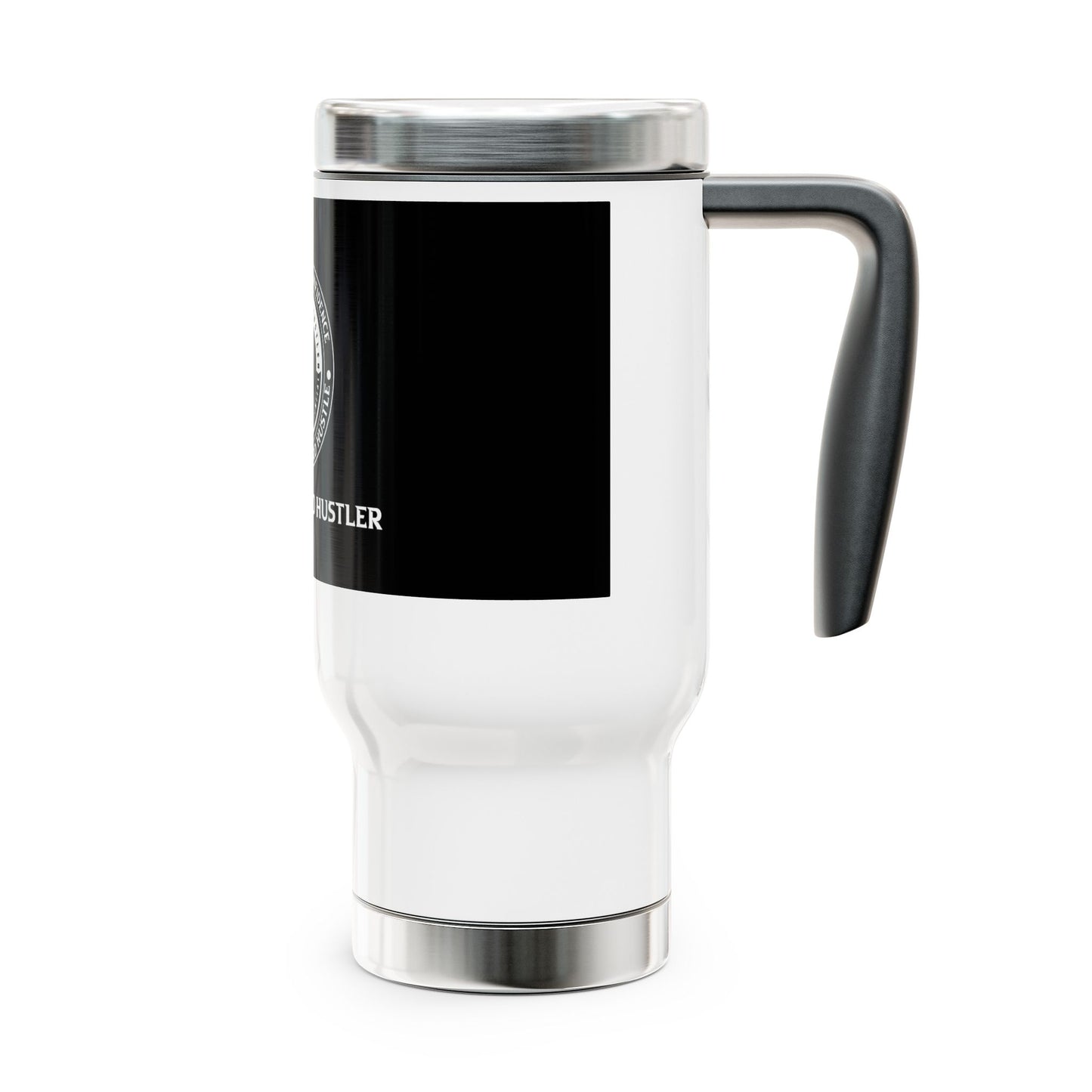 Gray Bearded Hustler Stainless Steel Travel Mug with Handle, 14oz