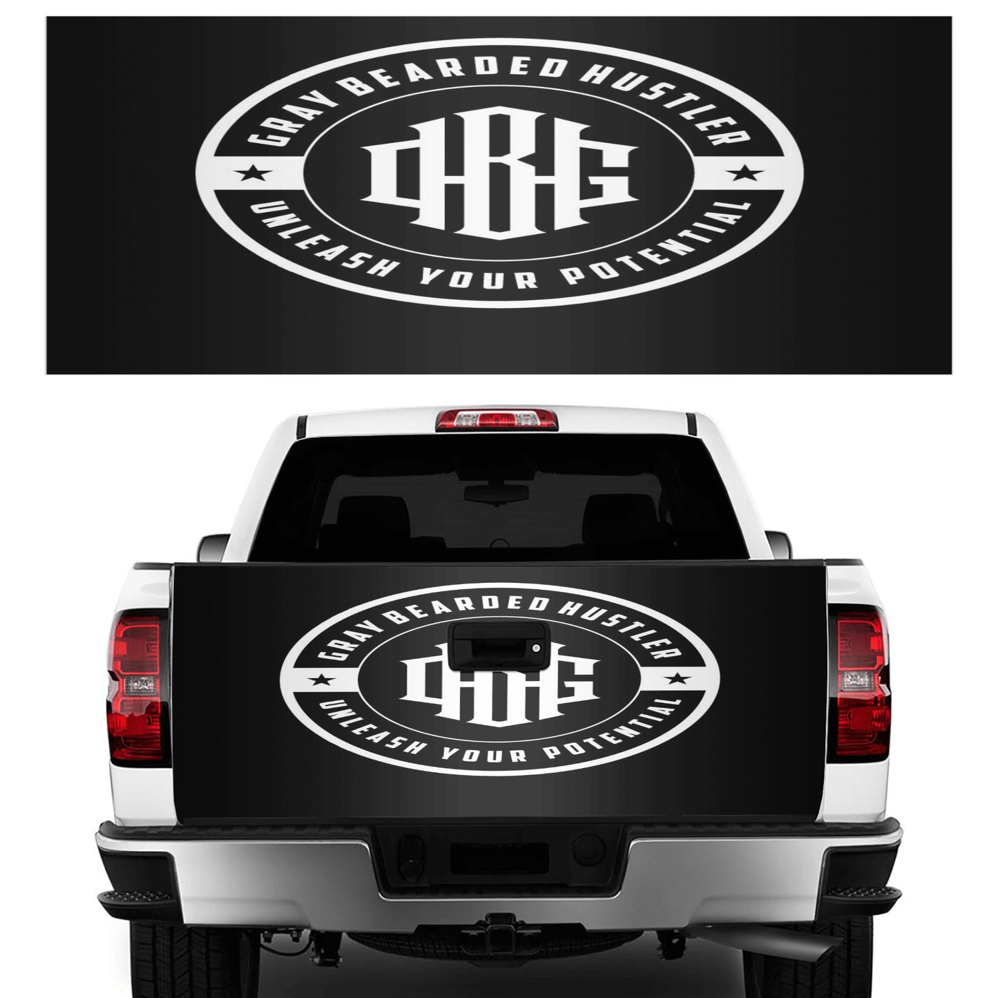 Gray Bearded Hustler Truck Decals Sticker
