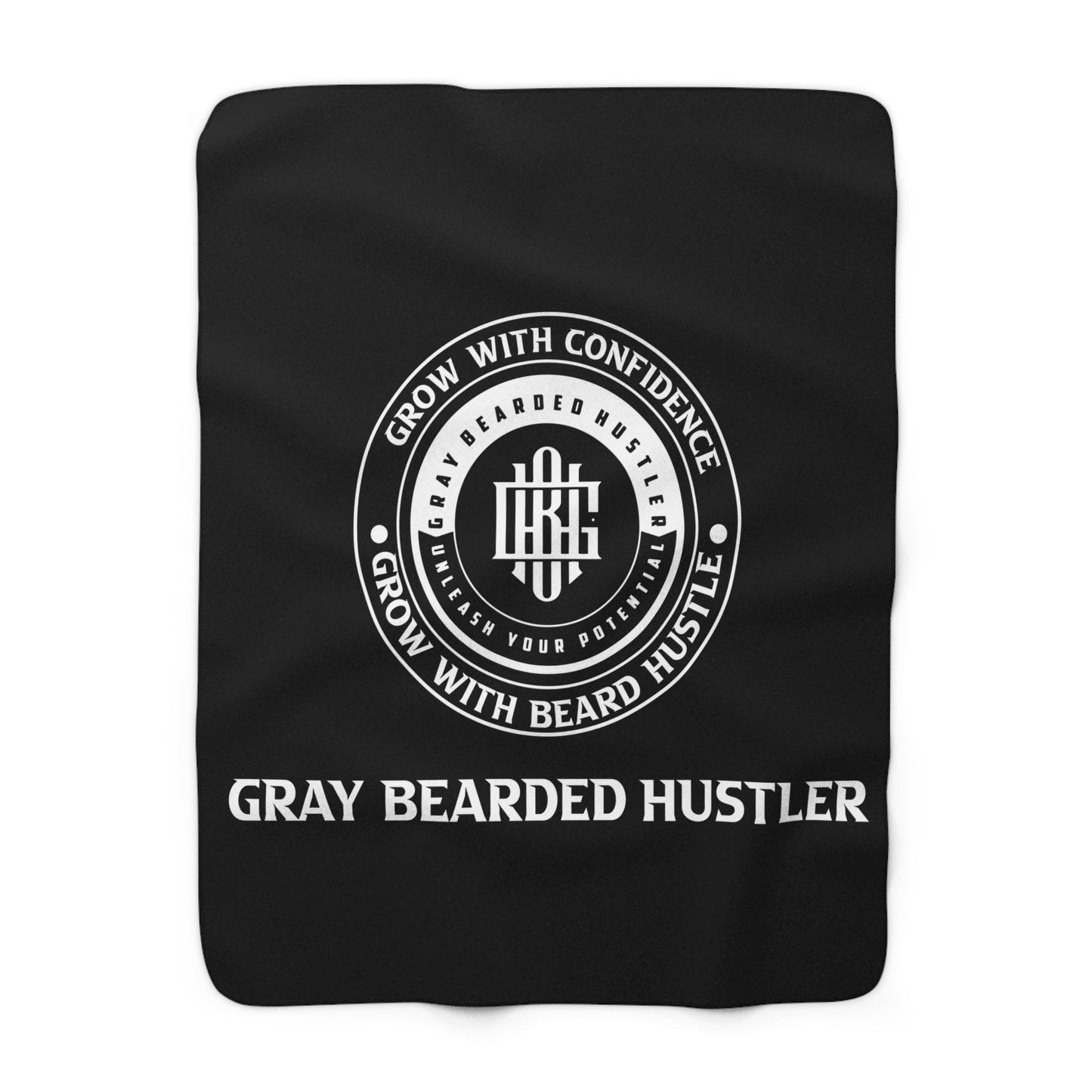 Gray Bearded Hustler Sherpa Fleece Blanket