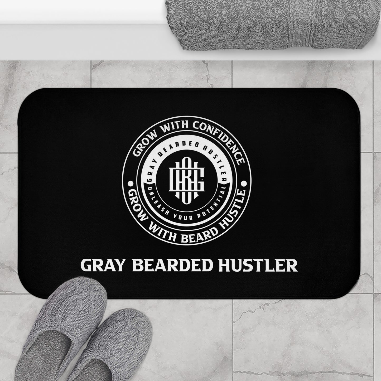 Gray Bearded Hustler Bath Mat