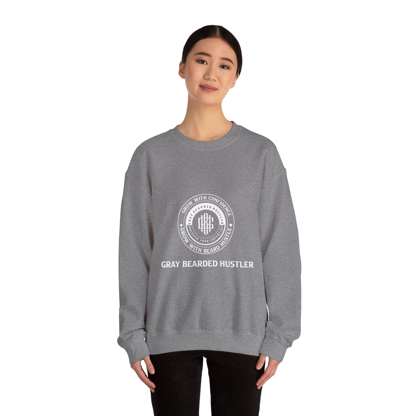 Gray Bearded Hustler Heavy Crewneck Sweatshirt