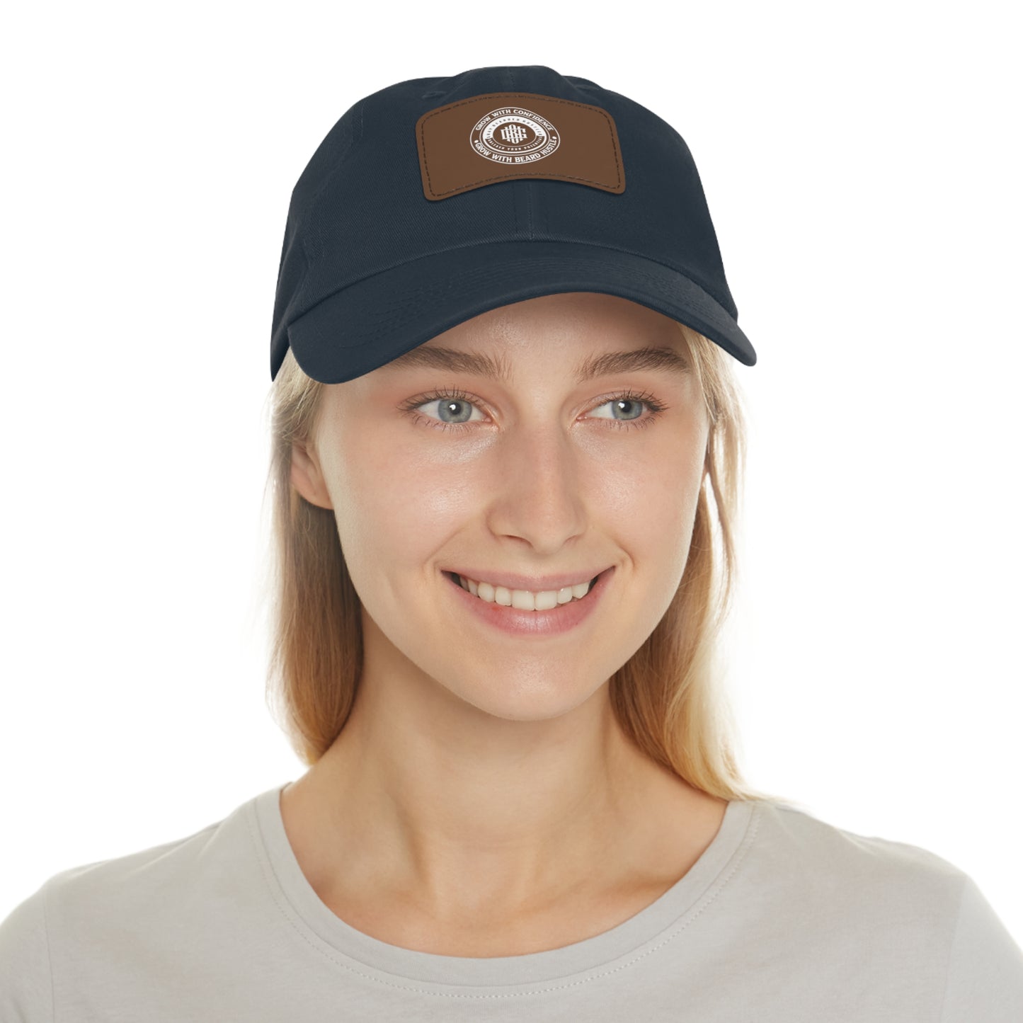Gray Bearded Hustler Stylish Dad Hat with Leather Patch - Perfect Gift for Dads & Casual Outings