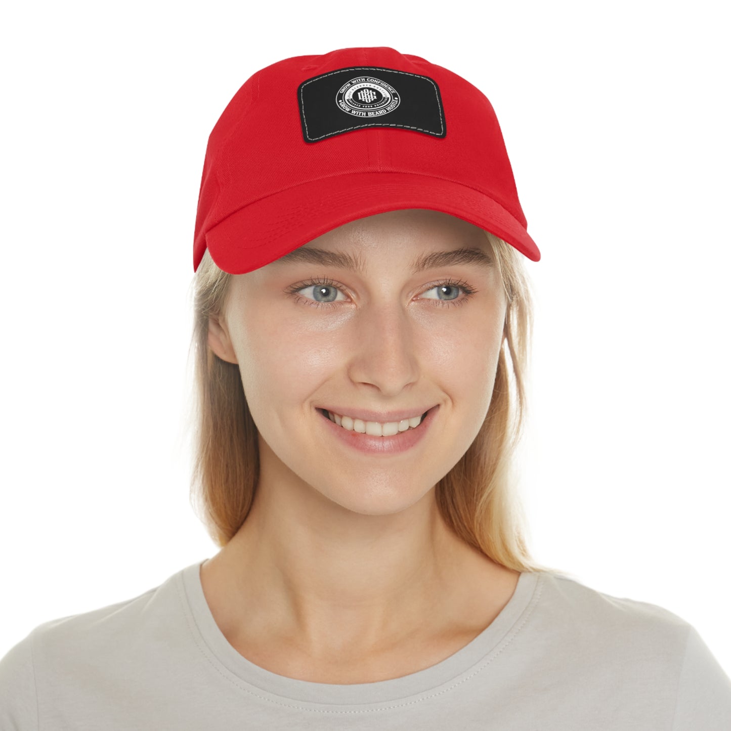 Gray Bearded Hustler Stylish Dad Hat with Leather Patch - Perfect Gift for Dads & Casual Outings