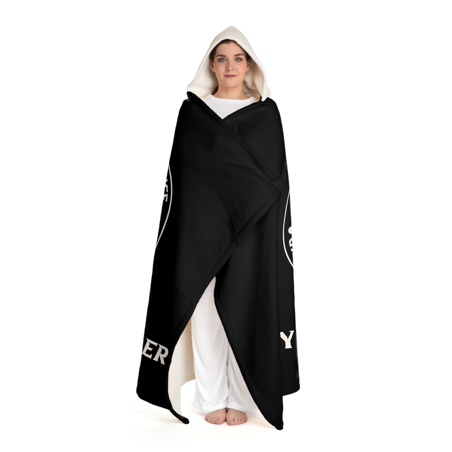 Gray Bearded Hustler Hooded Sherpa Fleece Blanket