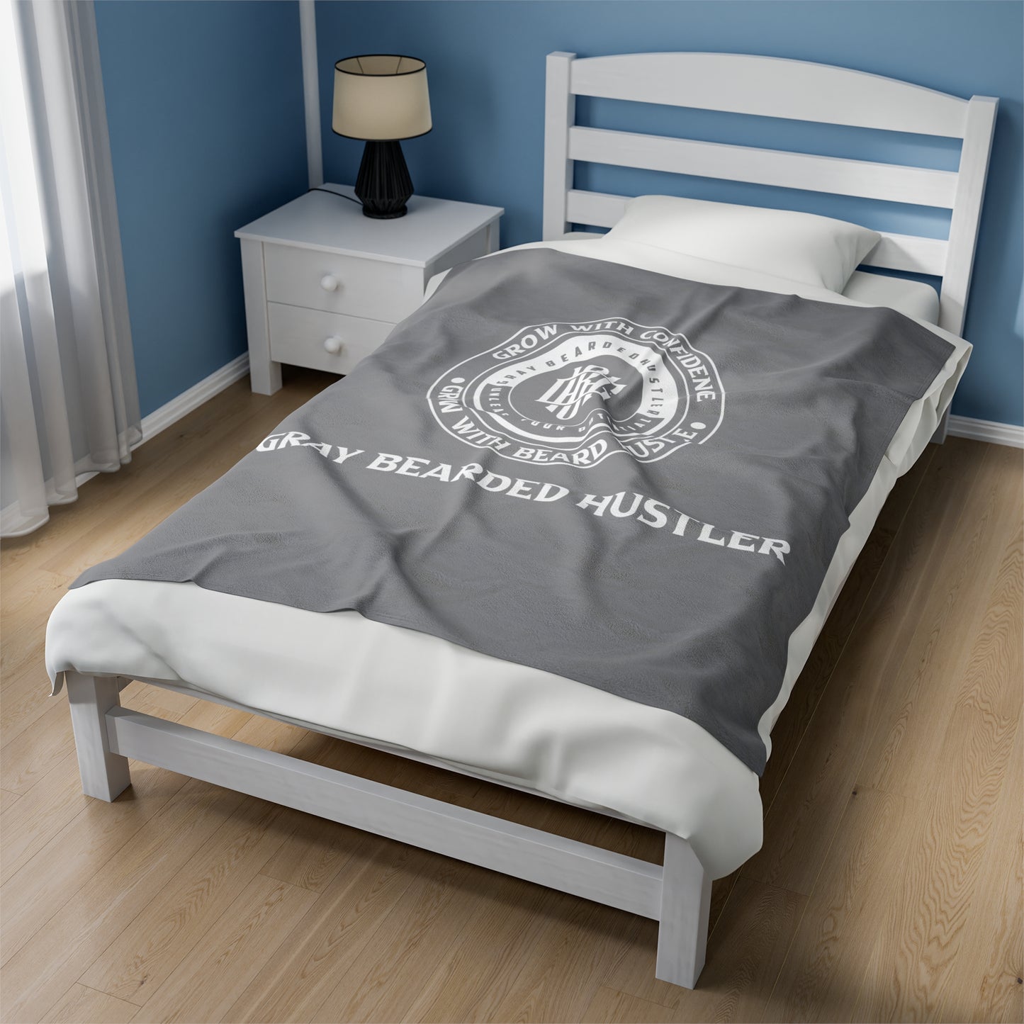 Gray Bearded Hustler       Velveteen Plush Blanket