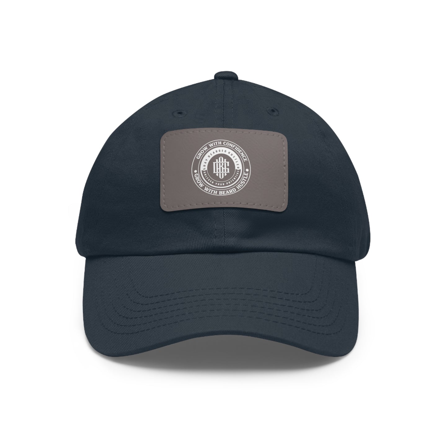 Gray Bearded Hustler Stylish Dad Hat with Leather Patch - Perfect Gift for Dads & Casual Outings