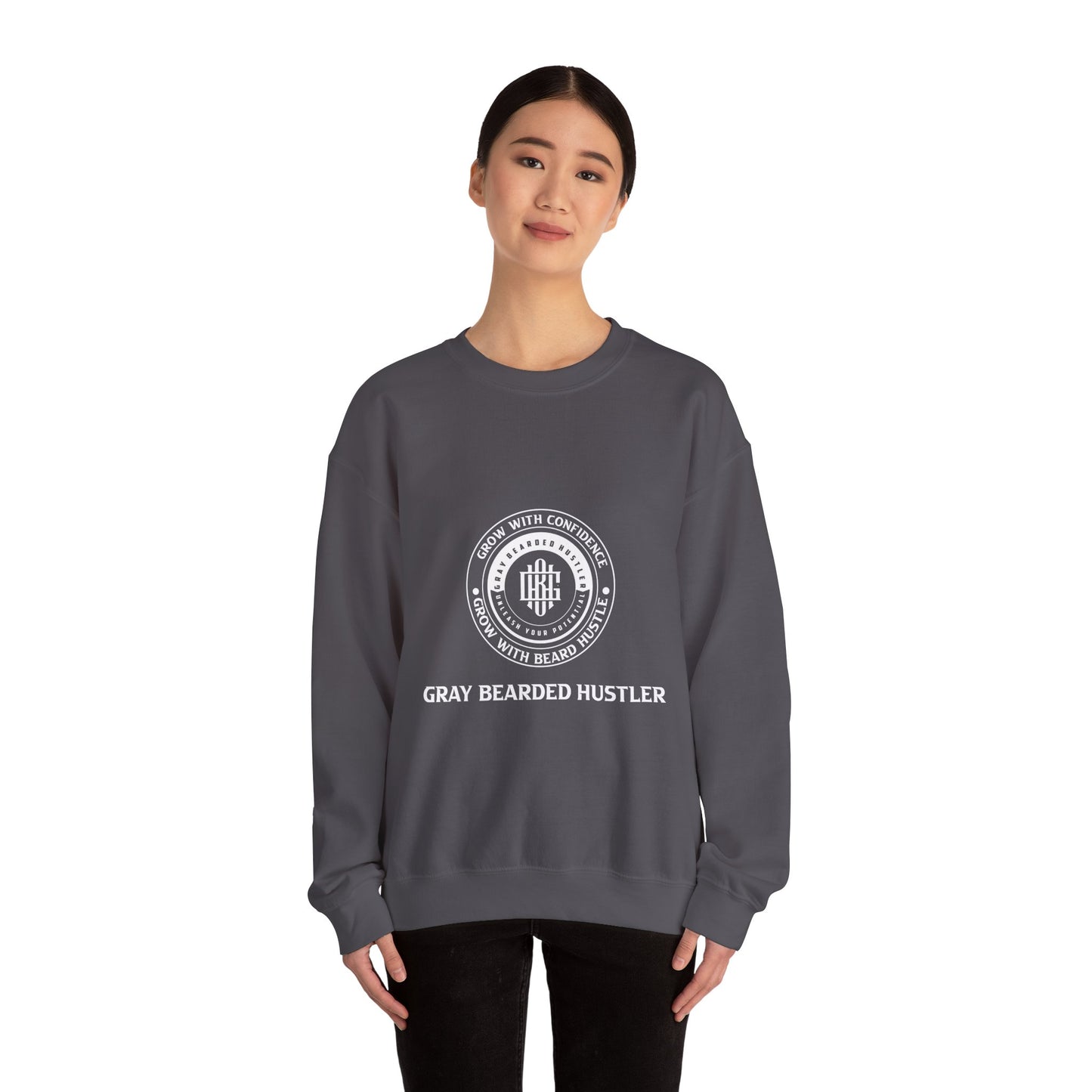 Gray Bearded Hustler Heavy Crewneck Sweatshirt