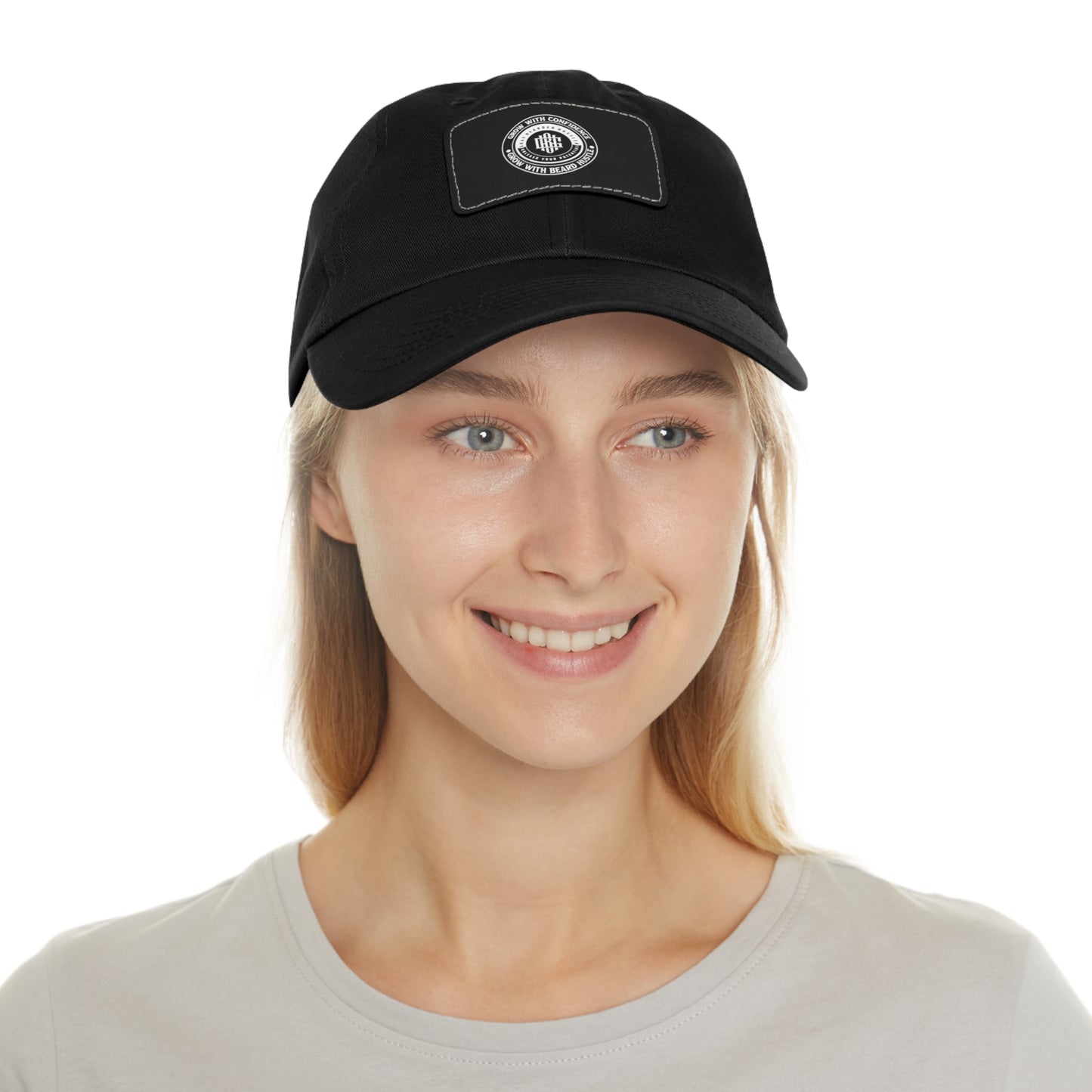Gray Bearded Hustler Stylish Dad Hat with Leather Patch - Perfect Gift for Dads & Casual Outings