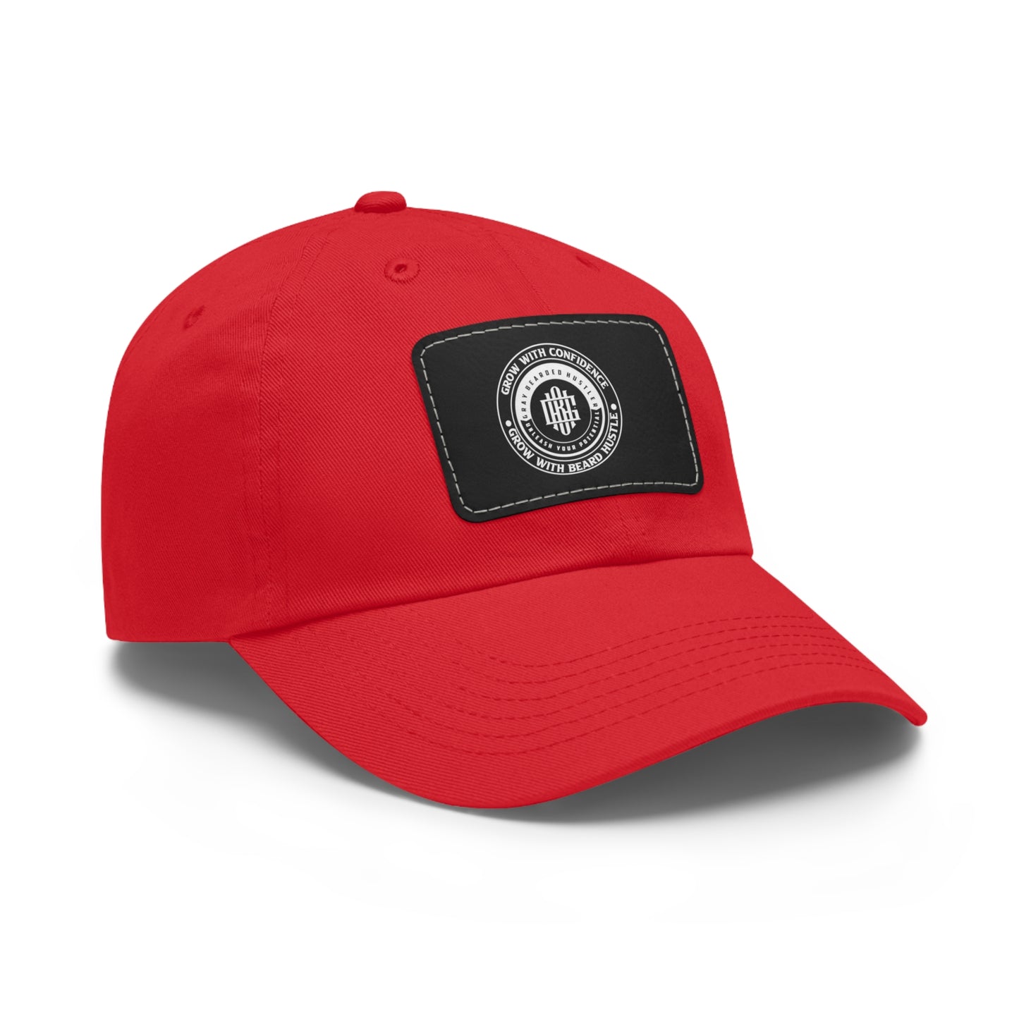 Gray Bearded Hustler Stylish Dad Hat with Leather Patch - Perfect Gift for Dads & Casual Outings
