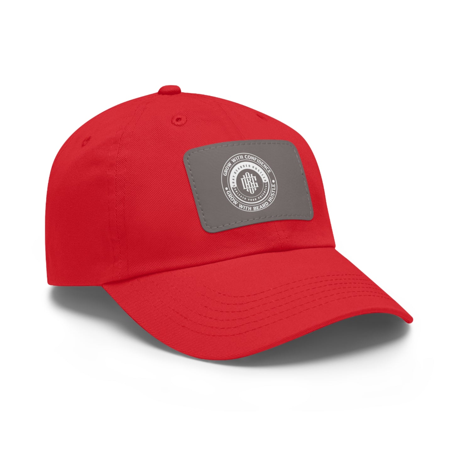 Gray Bearded Hustler Stylish Dad Hat with Leather Patch - Perfect Gift for Dads & Casual Outings