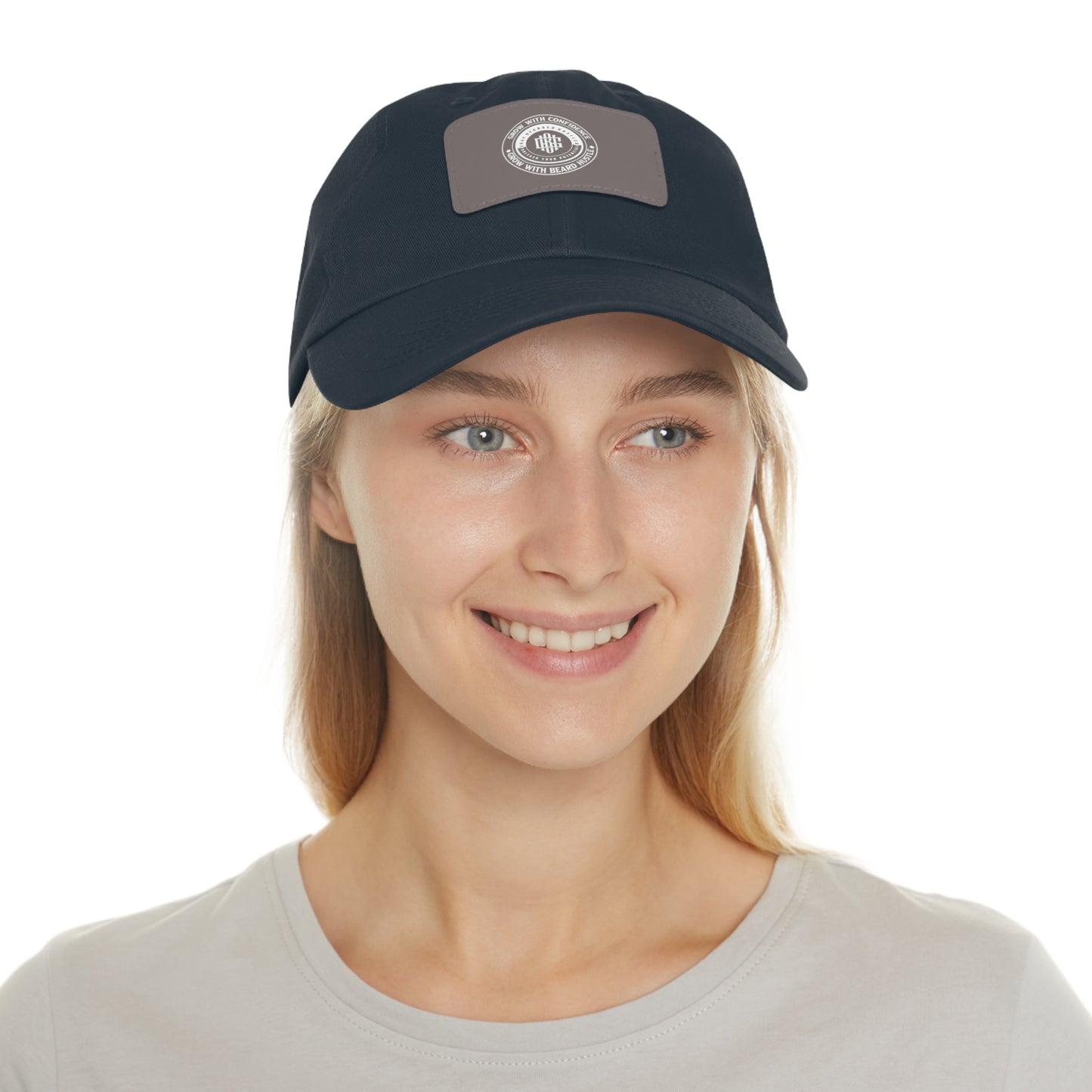 Gray Bearded Hustler Stylish Dad Hat with Leather Patch - Perfect Gift for Dads & Casual Outings