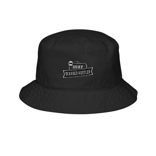 Gray Bearded Hustler Embroidered Bucket Hat - Trendy Hat for Stylish Dads & Entrepreneurs