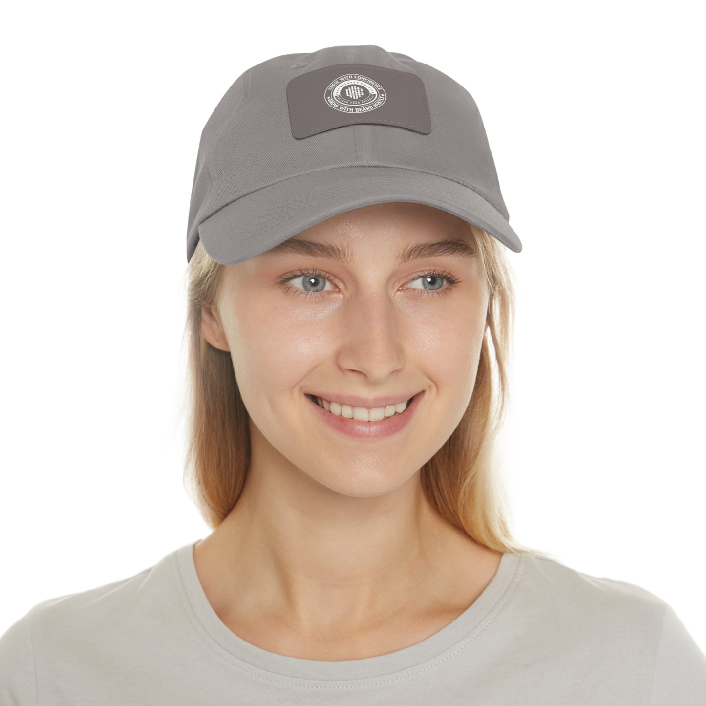 Gray Bearded Hustler Stylish Dad Hat with Leather Patch - Perfect Gift for Dads & Casual Outings