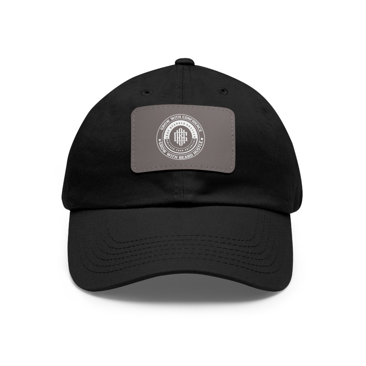Gray Bearded Hustler Stylish Dad Hat with Leather Patch - Perfect Gift for Dads & Casual Outings