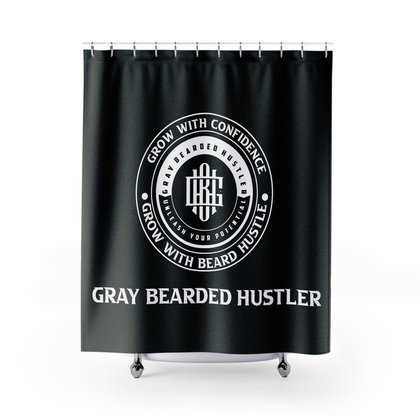 Gray Bearded Hustler Shower Curtains