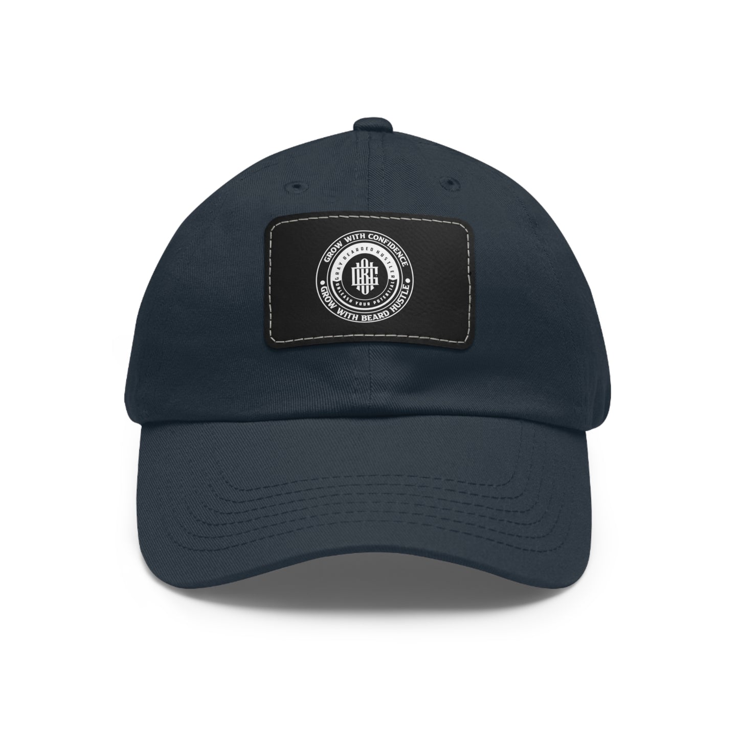 Gray Bearded Hustler Stylish Dad Hat with Leather Patch - Perfect Gift for Dads & Casual Outings