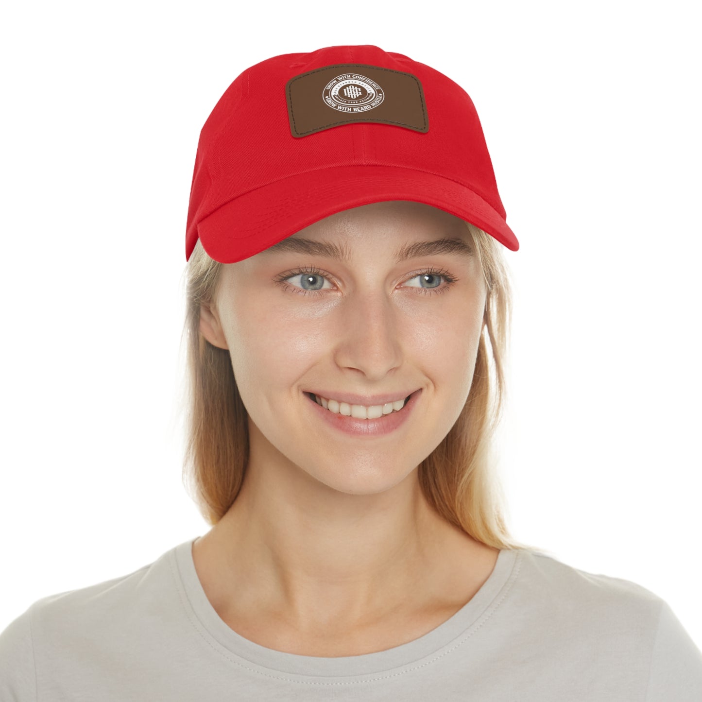 Gray Bearded Hustler Stylish Dad Hat with Leather Patch - Perfect Gift for Dads & Casual Outings