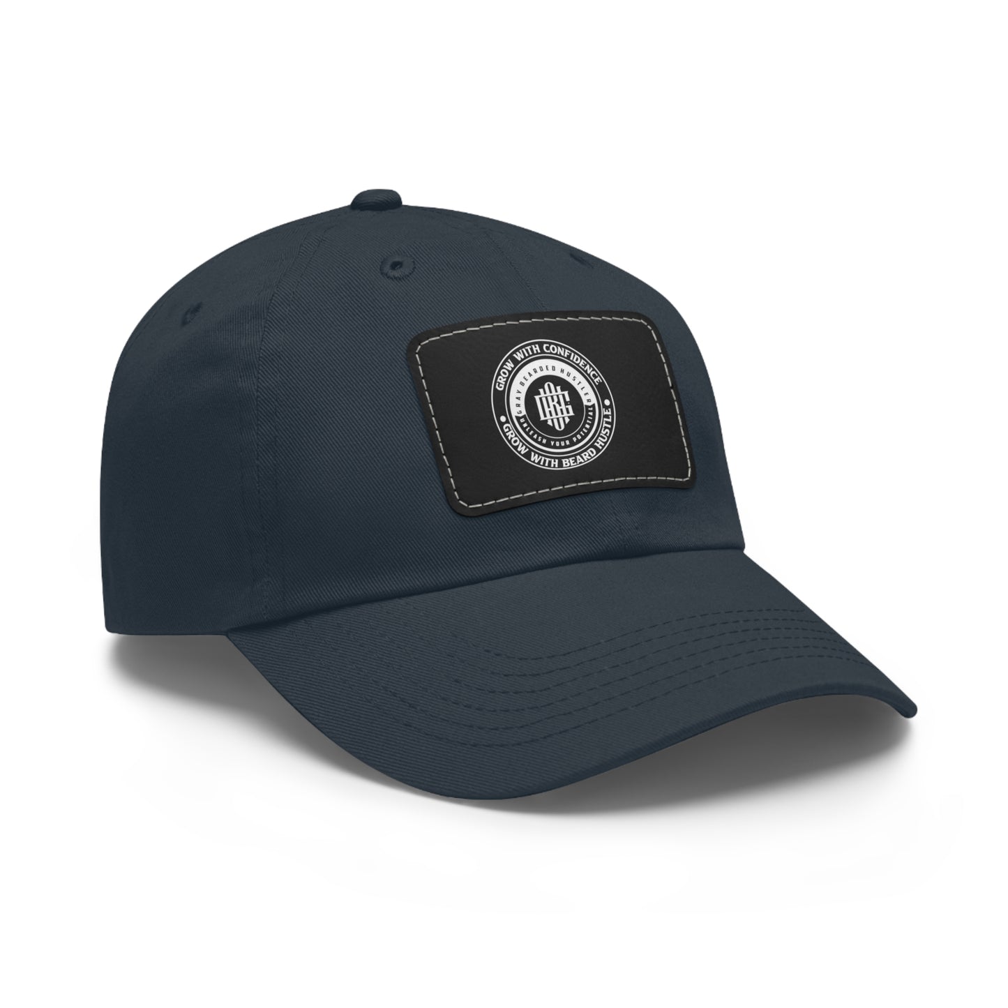 Gray Bearded Hustler Stylish Dad Hat with Leather Patch - Perfect Gift for Dads & Casual Outings