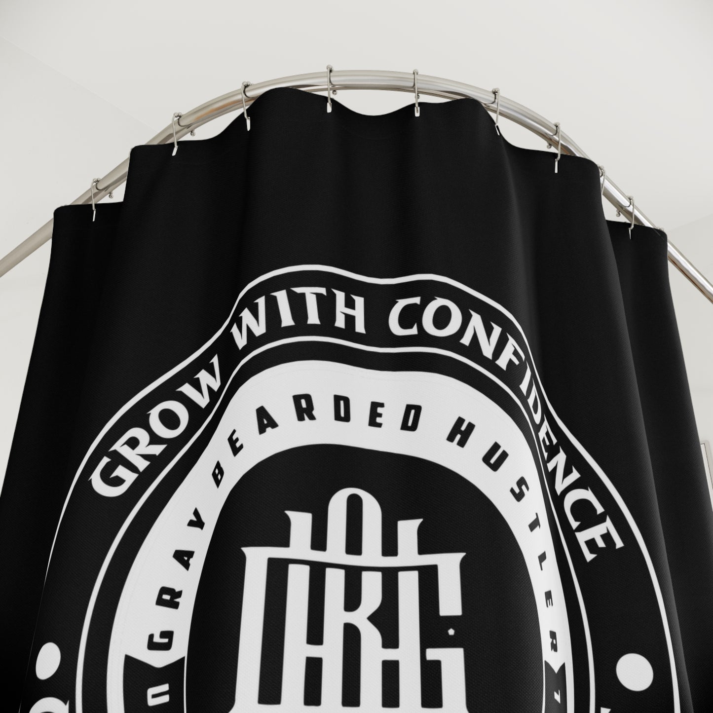 Gray Bearded HustlerShower Curtains