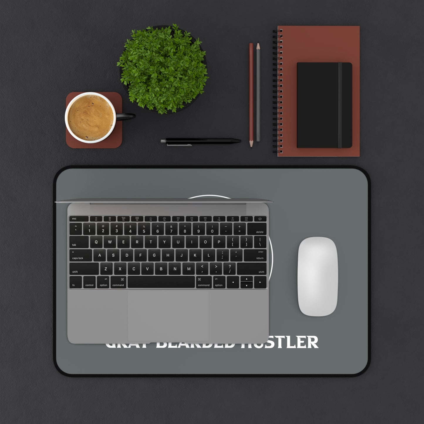 Gray Bearded Hustler  Desk Mat