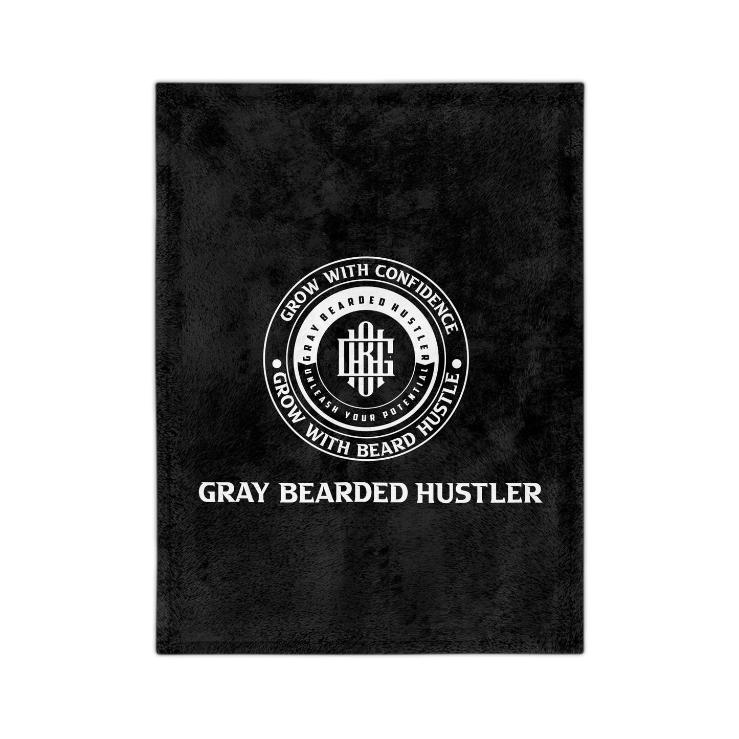 Gray Bearded Hustler Velveteen Microfiber Blanket