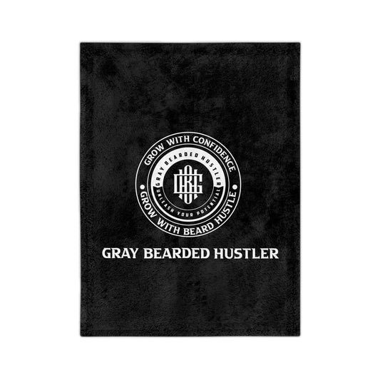 Gray Bearded Hustler Velveteen Microfiber Blanket