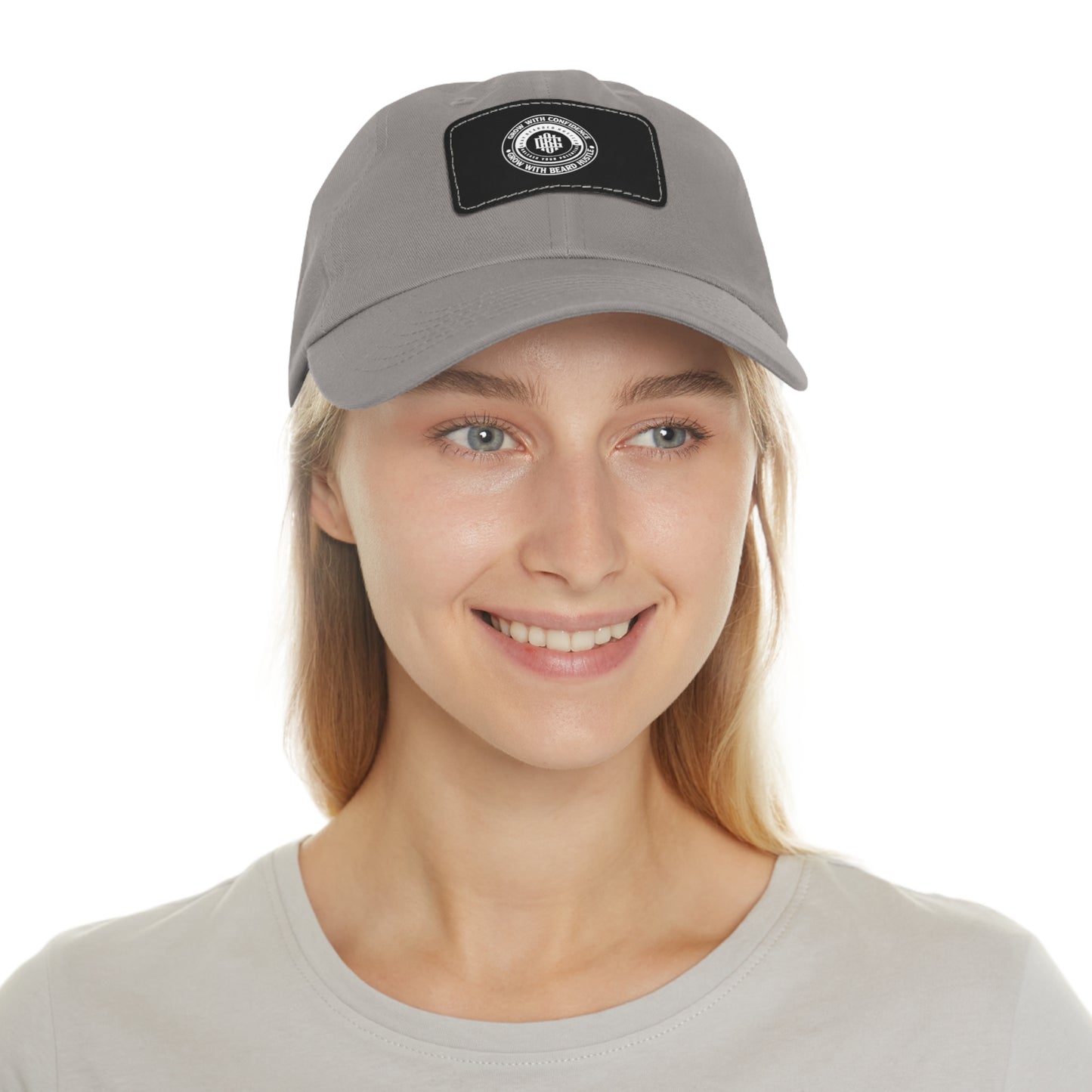 Gray Bearded Hustler Stylish Dad Hat with Leather Patch - Perfect Gift for Dads & Casual Outings