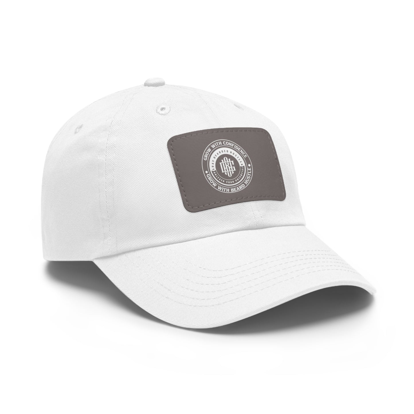Gray Bearded Hustler Stylish Dad Hat with Leather Patch - Perfect Gift for Dads & Casual Outings
